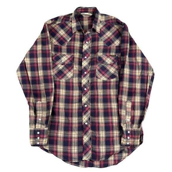 VTG Sears Western Wear Mens Pearl Snap Button Down Shirt Sz Medium (15-15.5) - Picture 1 of 6